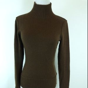 VINCE MOCKNECK CASHMERE REVERSE EDGE brown SWEATER S high neck